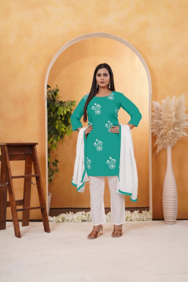 Women’s 3-Piece Suit Collection – Premium Mezik Cotton – Embroidered & Printed - Image 2